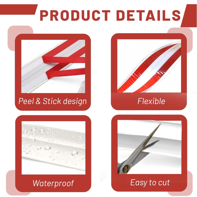 22 Feet Flexible Inside & Outside Corner Trim Molding, Peel