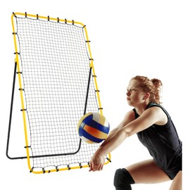 Volleyball Rebounder Net 4X7 ft - Training Equipment for Teams and Competitions; Portable or Home Volleyball Net for Outdoors; Backyard Practice Volleyball Trainer with Bounce Back Net (4X7)