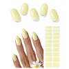 AutyaMee Semi Cured Gel Nail Strips (Pale Yellow), 20 Pcs