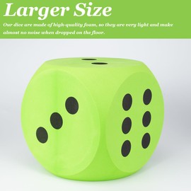 6 Inches Foam Dice,Jumbo EVA Large Dice Educational Toy,Blank Slate Board Game to Get Your Lucky Numbers for Parties and Gifts(Green)