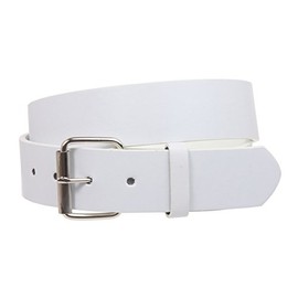 1 1/2" (38mm) Snap On Plain Leather Jean Belt With Roller Buckle, White | s (29-31" waist)
