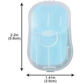 6 Box Blue Portable Soap Sheets, Mini Portable Travel Soap Paper Sheets Disposable Water Soluble Hand Washing Bath Scented Paper Soap Camping Soap and Shampoo for Outdoor, Camping Hiking