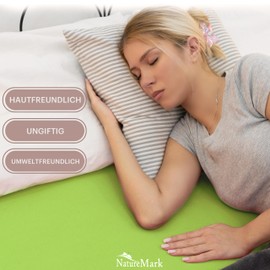 NatureMark Jersey Fitted Sheet, Fitted Sheet 100% Cotton in Many Sizes and Colours, Brand Quality, Oeko-Tex Standard 100, 200 x 220 cm + 40 cm Rise, Apple Green