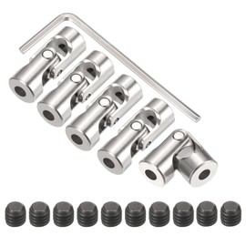sourcing map 5Pcs 4mm to 4mm ID Steering Universal Joint Shaft Coupling,L23XD9 Metal 45°Degree Rotatable Joints Coupler with Screws Wrench Set for Model Car Ship Drive Shaft Motor Connection
