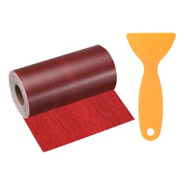 HARFINGTON Wood Grain Repair Tape 4 Inch x 33ft Self Adhesive Repair Patch Tape Simulated Wooden Floor Tapes with Plastic Scraper for Tables Doors Windows Furniture, Walnut