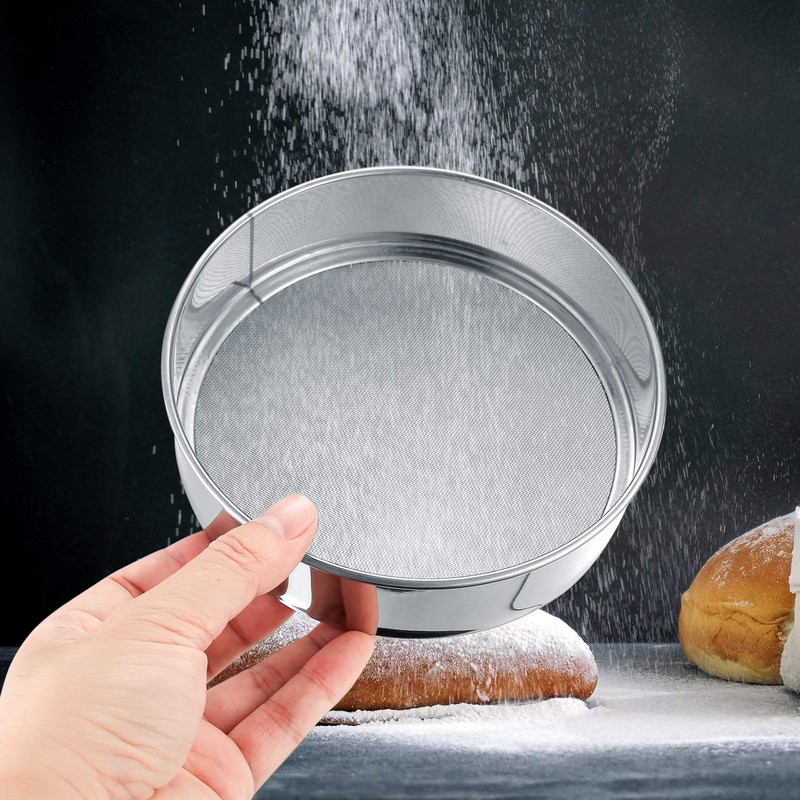 Stainless Steel Flour Sieves, Sieve for Baking, Icing Sugar Sieve,