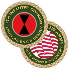 7TH INFANTRY DIVISION LIGHT SILENT DEADLY 1.75" ARMY MILITARY  CHALLENGE COIN