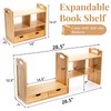 Eorbow Eorbow Bamboo Desktop Bookshelf, Expandable Counter Bookcase, Storage Shelves