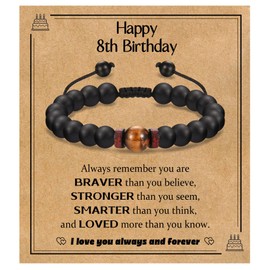 WIKHIA 8th Birthday Gifts Ideal for Boys, 8 Year Old Birthday Bracelet for Son Brother Grandson Nephew Friend
