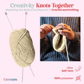 Troyarn Velvet Chenille Baby Blanket Yarn Amigurumi Yarn for Crocheting and Knitting Super Bulky 100 gr (132 yds) (10145 - Mushrooms)