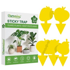Yellow Sticky Traps for Plant Gnats, 50 Pack Fungus Gnat Trap, Effective Sticky Gnat Traps for Indoor and Outdoor Plants