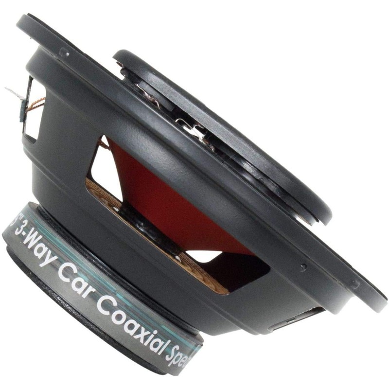 2 Pairs of Audiobank 6.5" 400 Watt 3-Way Red Car