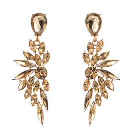 COLORFUL BLING Drop Earrings for Women Crystal Teardrop Pendant Earrings Elegant Jewelry for Everyday Glam & Wedding Celebrations,Gold