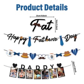Happy Father's Day Banner, Father's Day Party Decorations, Dad's Papa's Day Party Garland Banner for home Party Decor Supplies