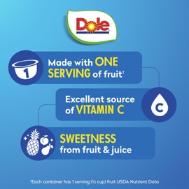 Dole Fruit Bowls Mixed Fruit in 100% Juice Snacks, 4oz 36 Total Cups, Gluten & Dairy Free, Bulk Lunch Snacks for Kids & Adults