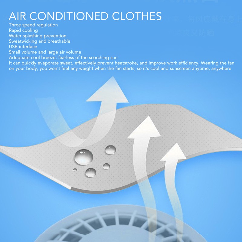 Cooling Vest 3 Speeds Sunscreen Sleeveless Breathable Lightweight Air Conditioned