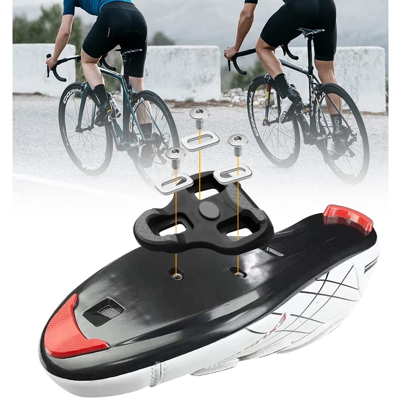 Grip Bicycle Cleats Compatible with Look KEO Pedals, Non-Slip TPU
