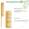 4 Pcs Bamboo Hair Brush Comb Set with Paddle Detangling