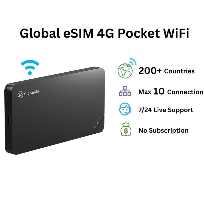 GlocalMe U3 Portable Travel WiFi for 200+ Countries,No SIM Needed,Smart