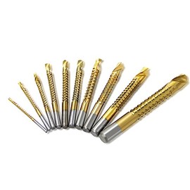 NUZAMAS 10pcs High Speed Steel HS 3-13mm Saw Drill Bits Pulling Groove Wood Metal Plastic Cutting Hole Titanium Coated Sawtooth Bit