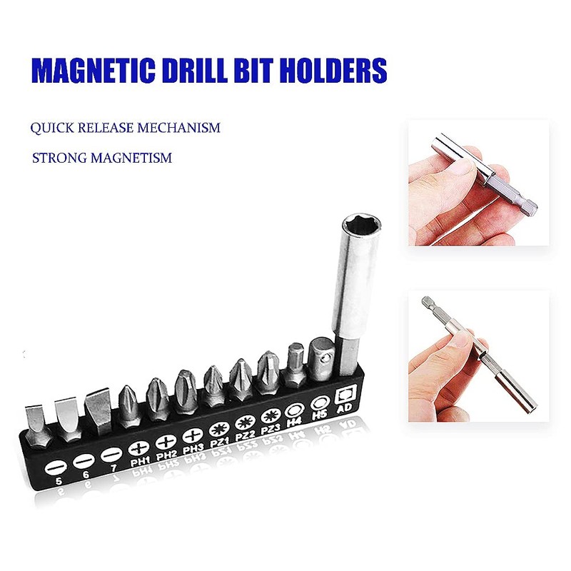 Screwdriver Bit Set Mixed 11 PCS+ Drill Bit Holder 60MM