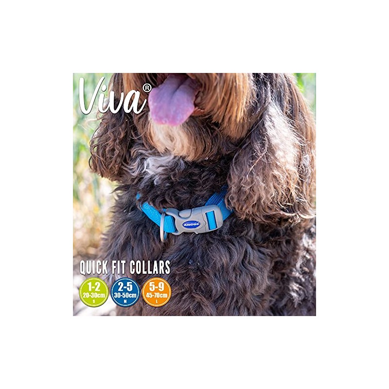 Ancol Viva Adjustable Collar Red, size 5-9/Large, fits neck 45-70