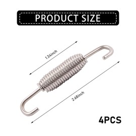 ijuicy 4 PCS Motorcycle Exhaust Muffler Pipe Springs, Motorcycle Modified Exhaust Pipe Stainless Steel Tension Spring Hook, Universal for Most Motorcycles (Double Active Hooks)