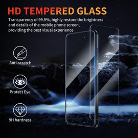 YUXINDZ Pack of 3 Screen Protectors for Motorola Moto G84, Screen Protector Film, 9H Hardness, Anti-Scratch, Bubble-Free, HD Clear