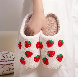 Nana Bolian Cute Heart Slippers for Women Men,White Soft Curly Indoor Slippers,Polar Fleece Lined,Cozy House Indoor Outdoor Shoes