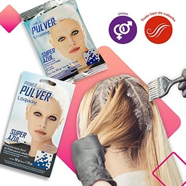 Decolorante en Polvo Azul para el Cabello Primer Pulver Loquay, ayuda a Matizar la Decoloración, para Luces, Rayos, Retoques, Extracciones de Color y 
