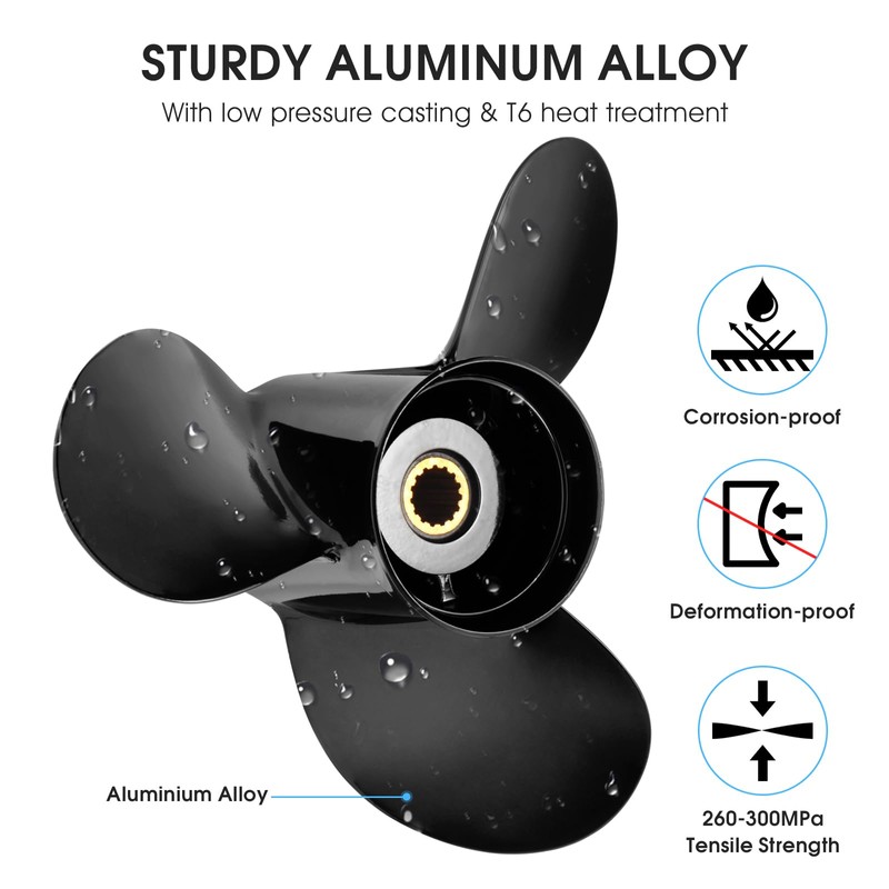 Wvkeosc 13 x 19 Aluminum Boat Propeller for Mercury Engines