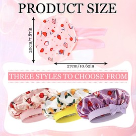 Duschhaube Badekappe Damen, 3 Stück, Karikatur Dusche Kappen für Kinder, Elastische Wasserdichte Duschhaube, Damen Wasserdicht Duschhaube Elastisch Bad Kappe, für Badezimmer, Badekurort