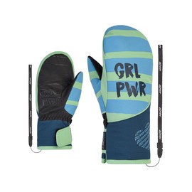 Ziener Girls LIWANI Ski Mitten/Winter Sports | Waterproof Primaloft Fashion Pastel Green, 6