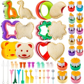 Cortadores de Galletas, 43pcs Molde de Corazon, Cortadores de Sandwich, Mini Molde de Sellos de Frutas y Galletas, Cortador de Pan y Verduras, para Pasteles, Postres Caseros y Suministros para Fiestas