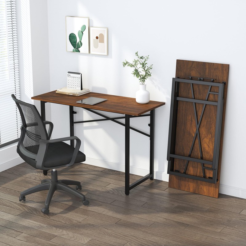 Lutown-Teen 47 inch Folding Desk No Assembly Required, Writing Gaming