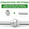 TAISHER 2PCS 304 Stainless Steel Union，3/8" NPT Female Cast Pipe
