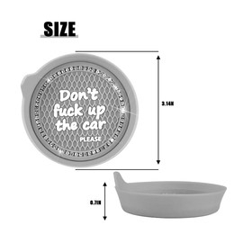 Zpana 4PCS Bling Car Cup Holder Coaster, Anti-Slip Silicone Vehicle Insert Mat with Crystal Rhinestone, 2.75 Inch Diamond Auto Drink Cup Coasters Accessories, Universal Fit (Gray)