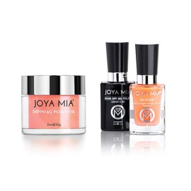 JOYA MIA Professional Dipping Powder Gel polish and matching nail lacquer Nail art long lasting simply apply easy soak off 2oz jar and 15mL bottles (3in1-21)