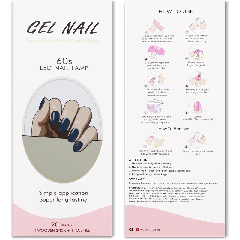 JMEOWIO Lámina de uñas azul oscuro de gel para uñas,