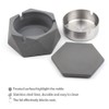 Concrete Ashtray with Lid Geometric Ashtray Outdoor Ashtray with Stainless