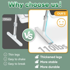 Monomi Laptop Desk for Bed, Height & Angle Adjustable Laptop Stand for Bed,X-Large Folding Portable Lap Desks Trays with Storage Drawers, Lap Table for Eating, Working, Writing and Drawing