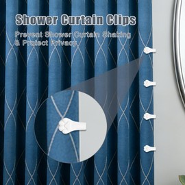 4 Pack Magnetic Silicone Shower Curtain Clips to Keep Liner Closed to Wall, Prevent Water Splashing, Self Adhesive Windproof, Easy Use & Install, No Damage to Surface(4, White)