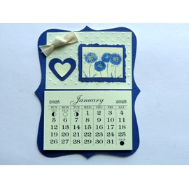 HANDMADE DANDELION FLOWER HEART LOVE 2025 MINI MAGNETIC CALENDAR TEAR OF PAGES