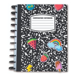 Cuaderno De Discos Profesional Compostic Negra 2 Separadores Composition Negra Sticker