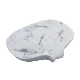 Soap Dish with Drain Ceramic Marble Soap Holder Soap Saver for Bar Soap, Kitchen Sink, and Bathroom Shower