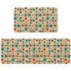 HSOWKDN Mid Century Atomic Kitchen Rugs Sets of 2 Non