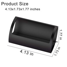 Metal Business Card Holder for Desk, Modern Aluminum Business Card Display Holder Stand, Desktop Name Card Rack Organizer Desk Accessory for Office Home (Black)