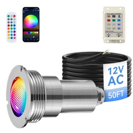 SHASHKA P-10LED-RGB LED Pool Lights Remote Control Battery Powered, RGB Multi Color Changing Waterproof Light for Pool, Vase Base, Spa, Aquarium, Pond, Hot Tub, Decoration, Party, Set of 1