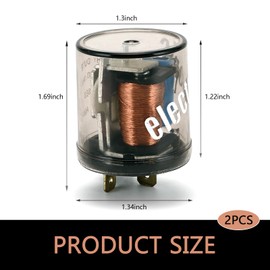 yorpyep Car Flasher, 12 V 20 A 2 Pin LED Turn Signal Light Repair Relay, Round Waterproof Housing Plug and Play Flasher, for Most Cars Motorcycles Repair Relay Accessories (Transparent)