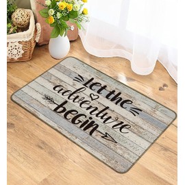 M-Qizi Camper Rug RV Mat, 30 X 17 Inch Non-Slip RV Door Mat Camper Decorations for Inside, Camper Door Mat, RV Rugs for Inside, Camper Gifts (Light Brown)